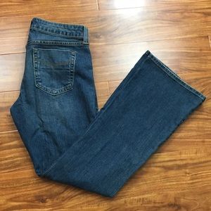 GAP Y2K Curvy Flare Stretch Mid Rise Boho Hippie Denim Jeans Size 12 Long
